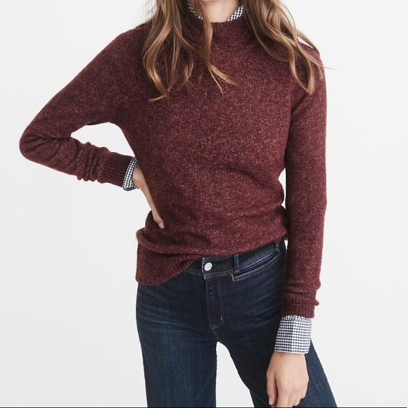Abercrombie Fitch Burgundy Mock Neck 